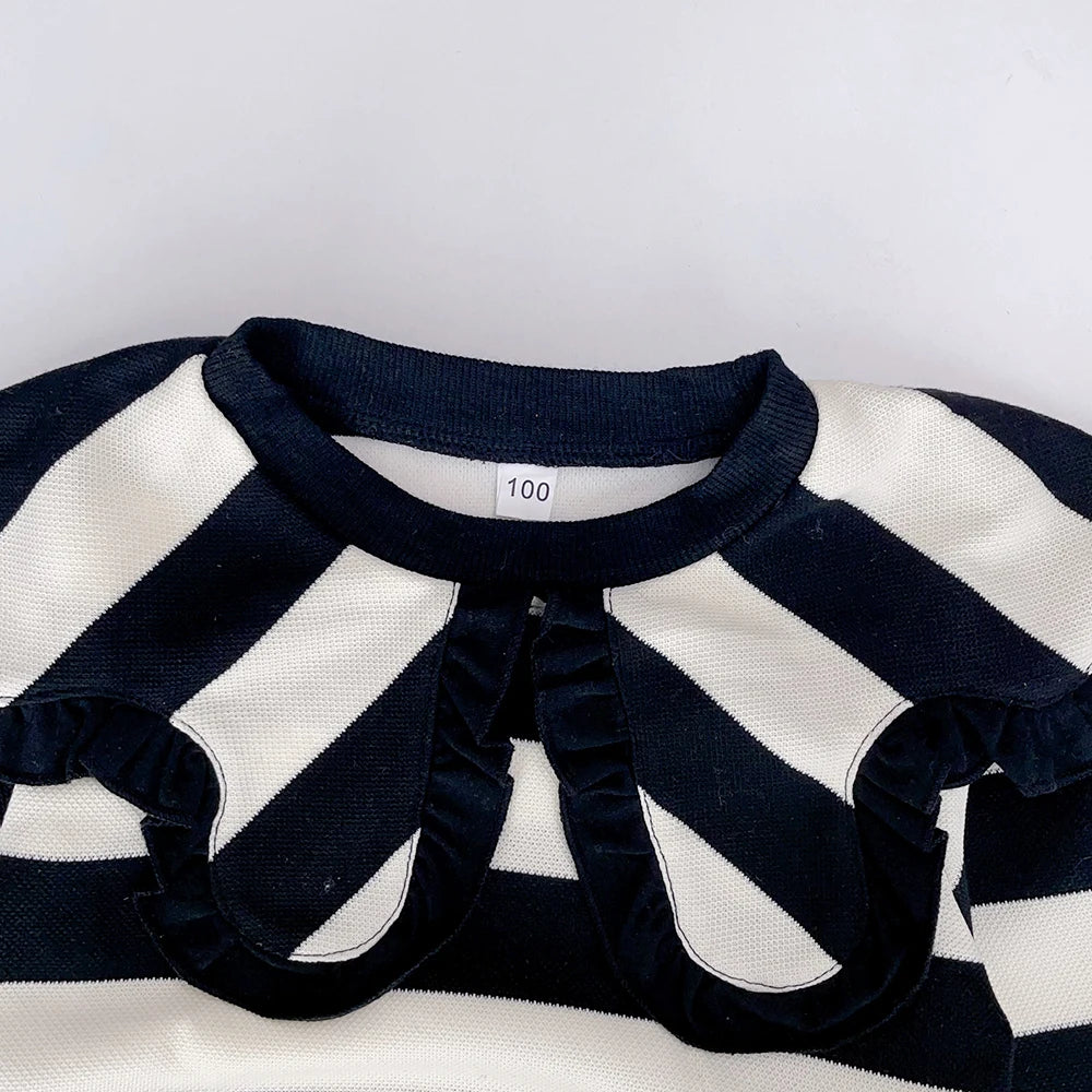 2-Delige Set - Gestreepte Trui Met Wijde Broek
