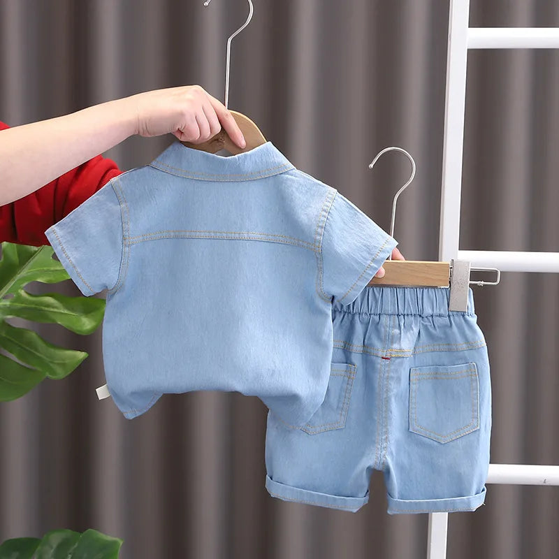 2-Delige Zomerset Spijkerhemd + Korte Broek