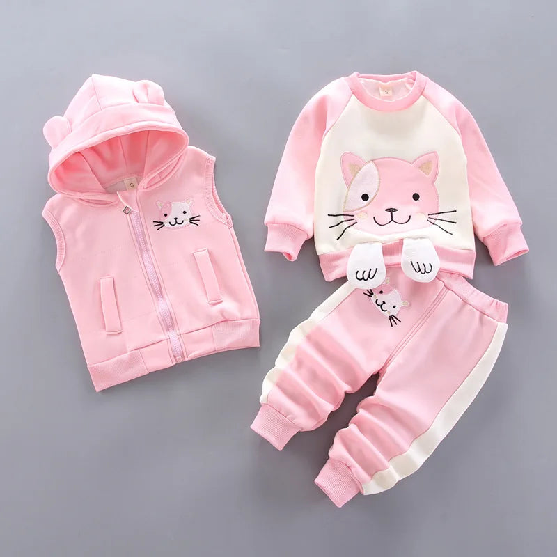 3-Delige Set – Trui, Broek & Vest met Berenlogo