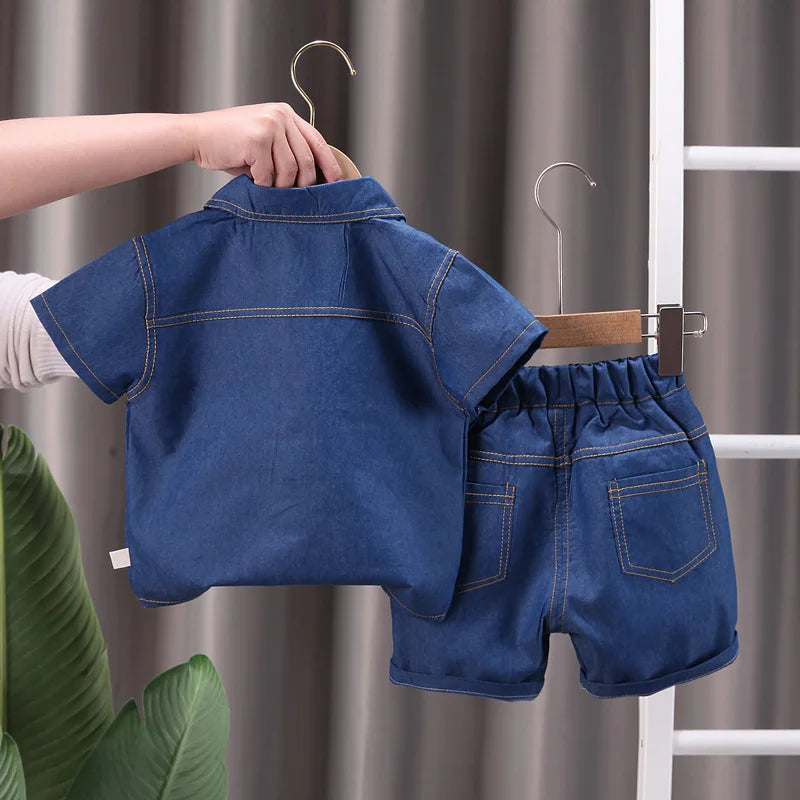 2-Delige Zomerset Spijkerhemd + Korte Broek