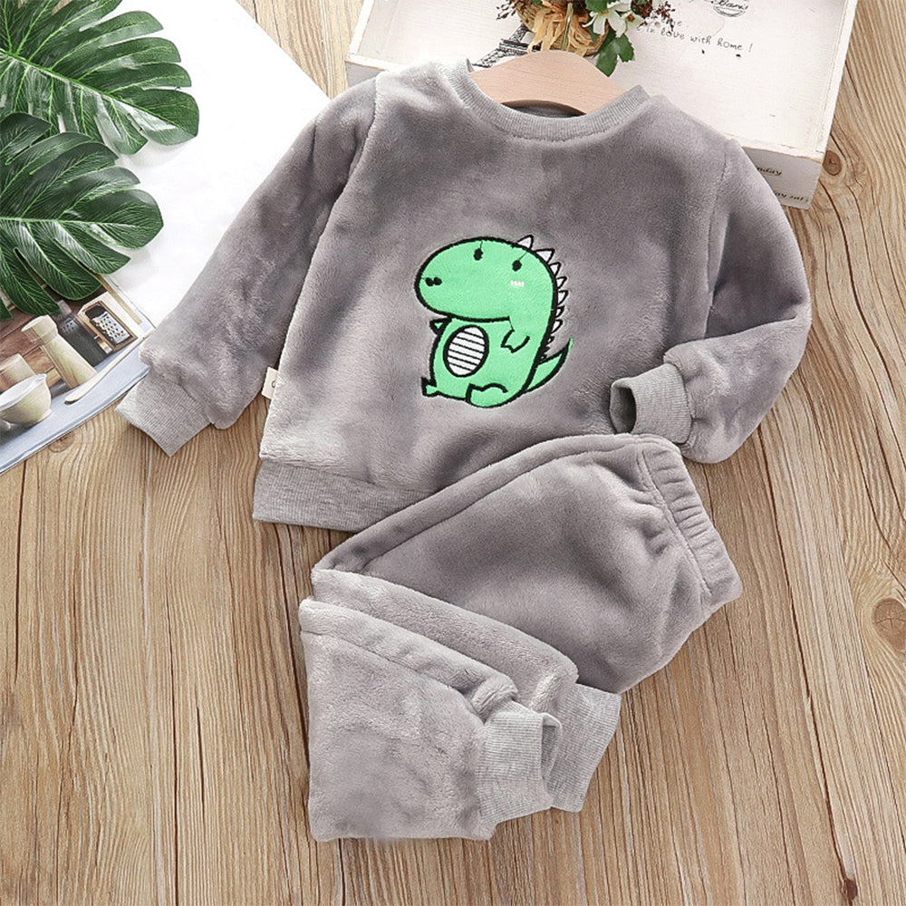 2-Delige Fleece Set - Dino Joggingpak – Warme en Comfortabele Outfit