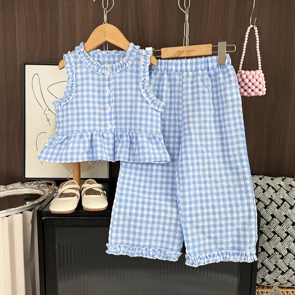 Trendy Meisjes Set – Korte Mouwen Top & Lange Broek