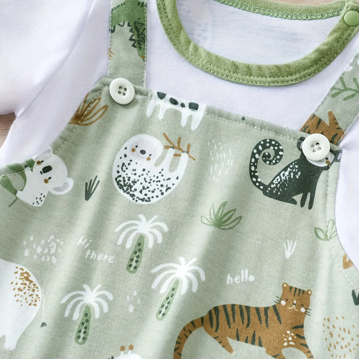 Baby Romper Dierenprint – Zachte Katoenen Bodysuit voor Pasgeborenen