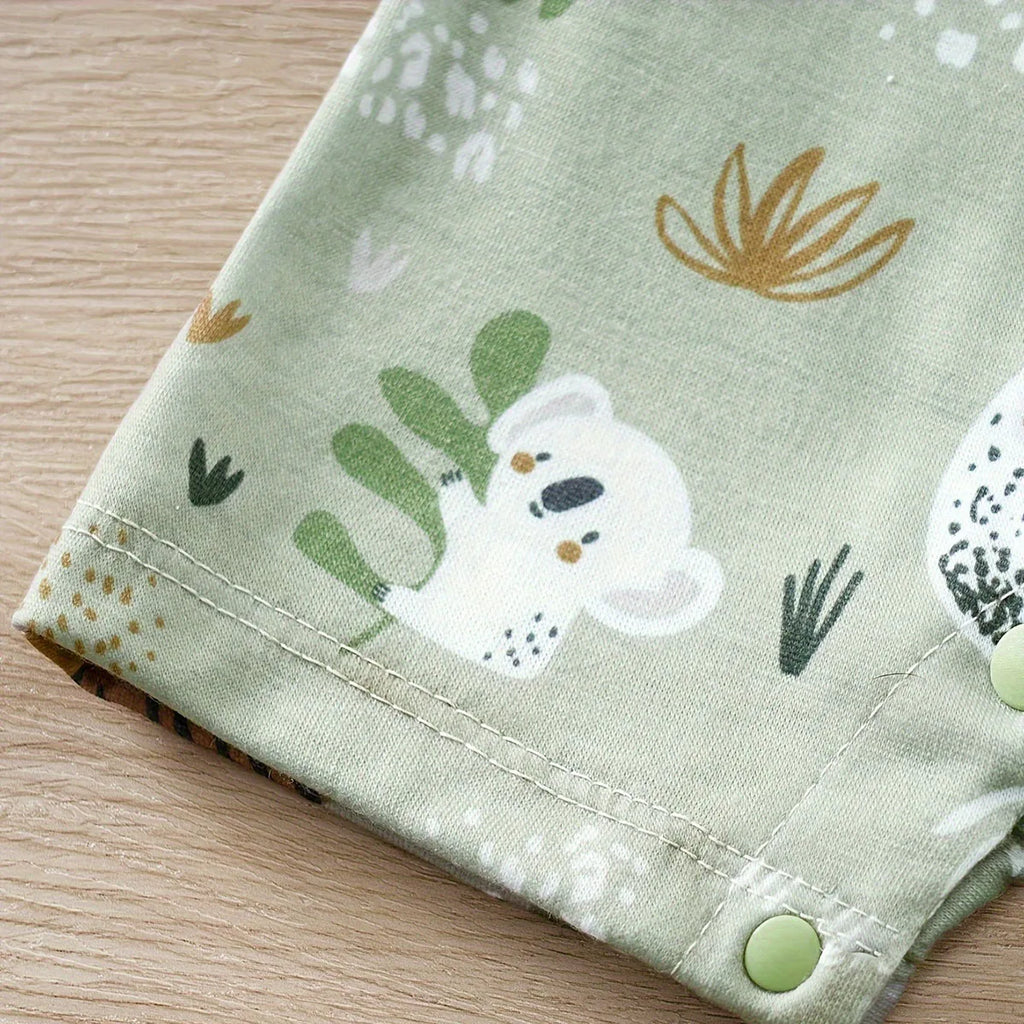 Baby Romper Dierenprint – Zachte Katoenen Bodysuit voor Pasgeborenen