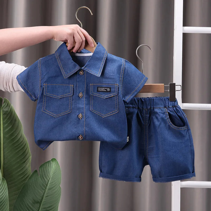 2-Delige Zomerset Spijkerhemd + Korte Broek