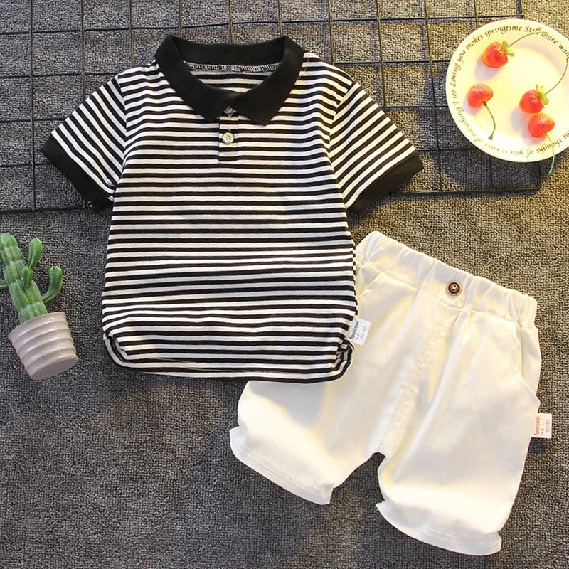 2-Delige Zomerset – Polo / T-shirt met Korte Mouwen &amp; Korte Broek