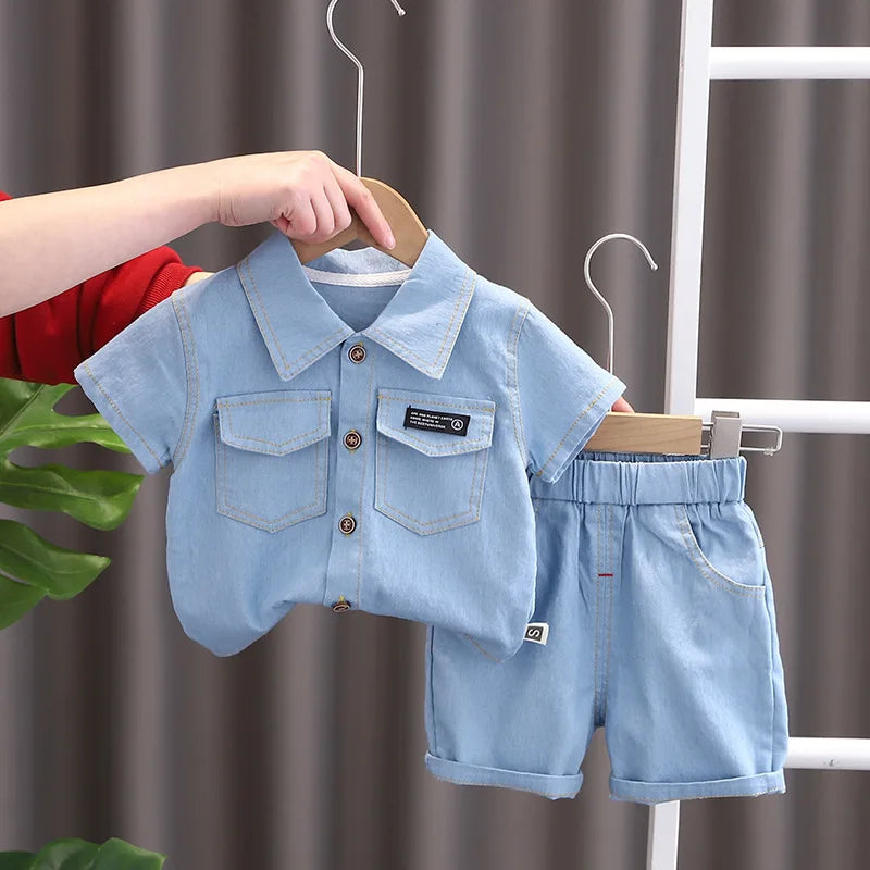 2-Delige Zomerset Spijkerhemd + Korte Broek