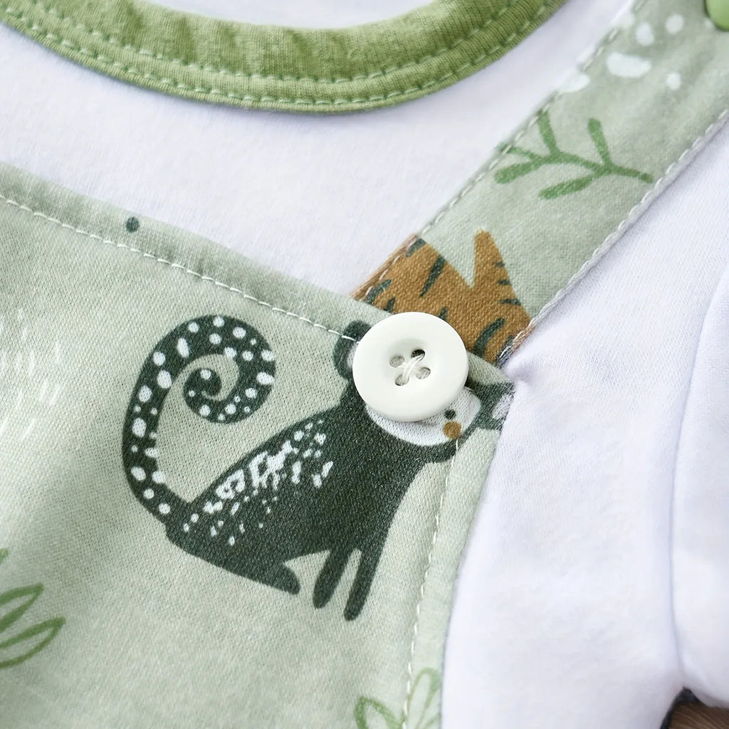 Baby Romper Dierenprint – Zachte Katoenen Bodysuit voor Pasgeborenen
