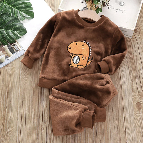 2-Delige Fleece Set - Dino Joggingpak – Warme en Comfortabele Outfit