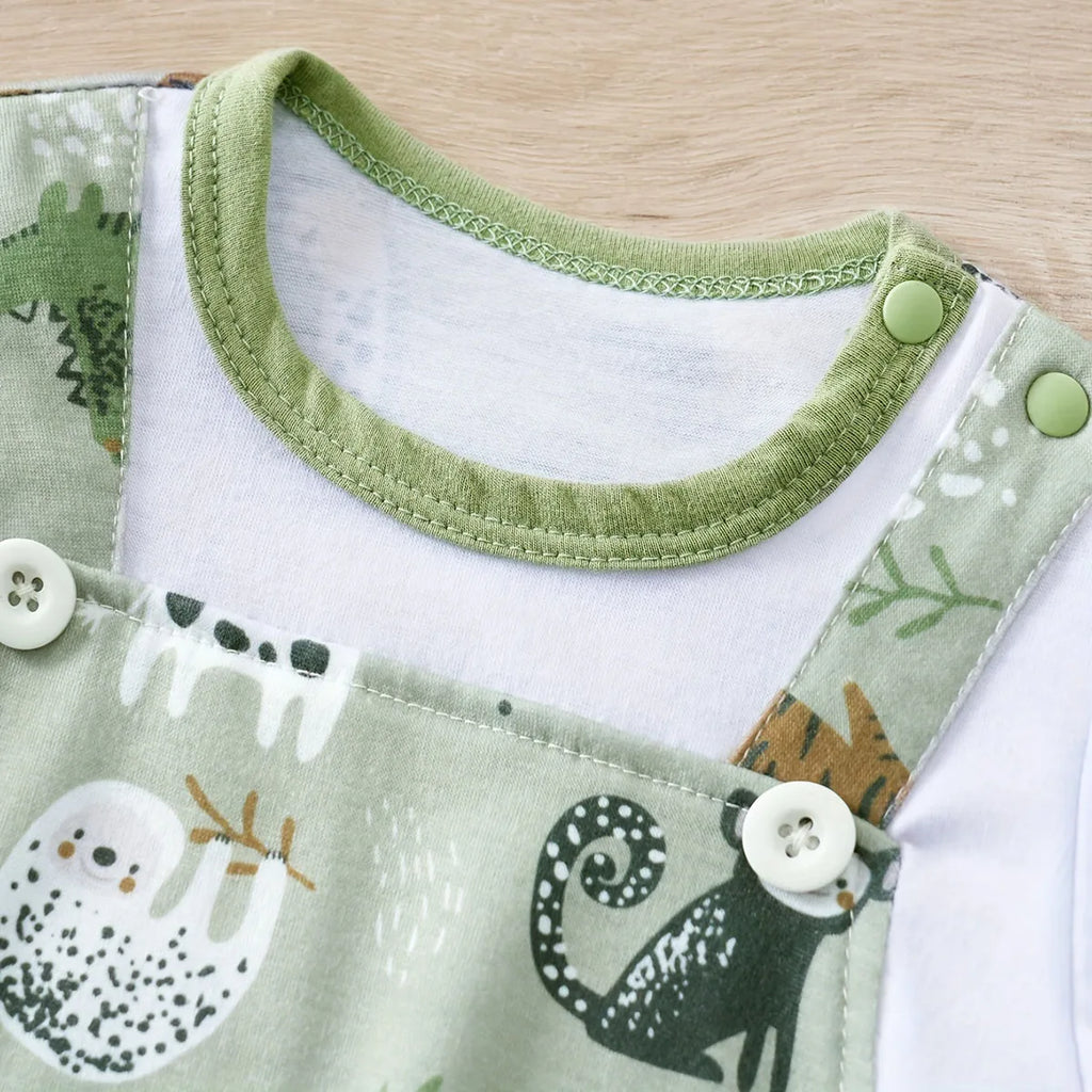 Baby Romper Dierenprint – Zachte Katoenen Bodysuit voor Pasgeborenen